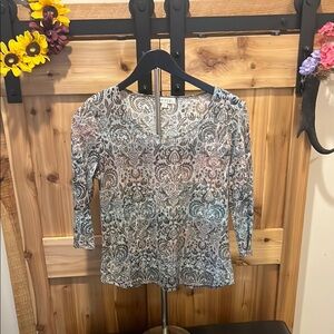 Orvis Women's Short Sleeve Top with Intricate Patterns